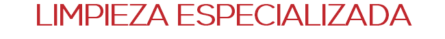 LIMPIEZA ESPECIALIZADA